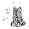 2021 zebra black and white stripe sexy Temptation Nightdress pajamas braces skirt With a chest pad princess Home Furnishings