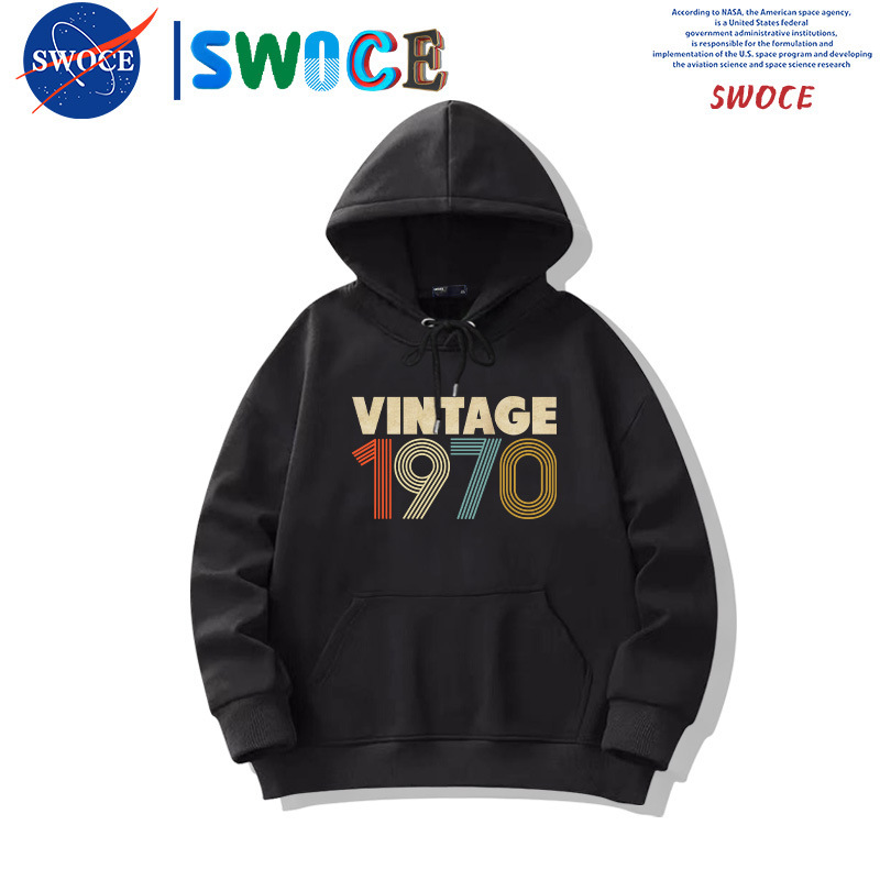 Exclusive vintage printed hooded sweater men's and women's autumn youth fashion brand loose off-shoulder long sleeve coat Exclusive vintage printed hooded sweater men's and women's autumn youth fashion brand loose off-shoulder long sleeve coat