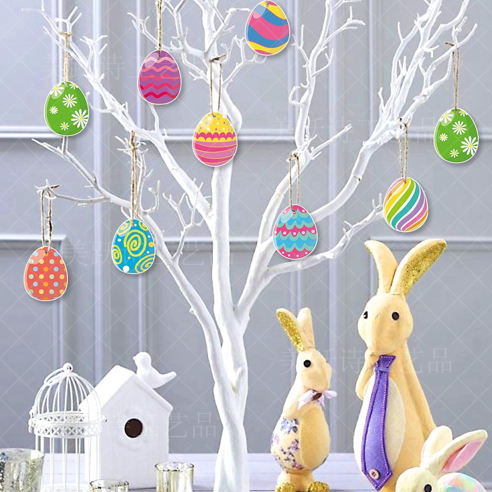Nuevo Pascua decoración huevo colgante adorno conejo carnaval fiesta decoración huevo pequeña etiqueta colgante