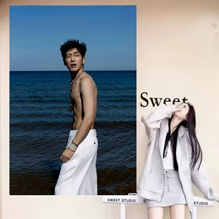 井柏然海报早春晴朗写真网红明星咖啡服装店装饰周边墙不干胶贴纸