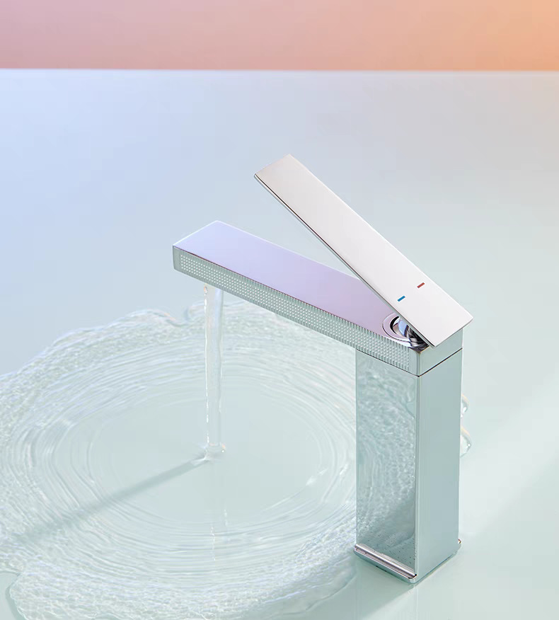 All-copper faucet, household washbasin, bathroom washbasin, hot and cold dual-purpose bathroom cabinet, gun gray faucet undefined