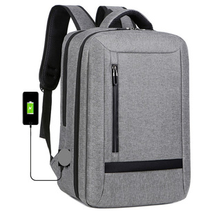 Men's Large Capacity Business Backpack Comfortable and Breathable USB Backpack Nylon Backpack with Printed Logo School Bag