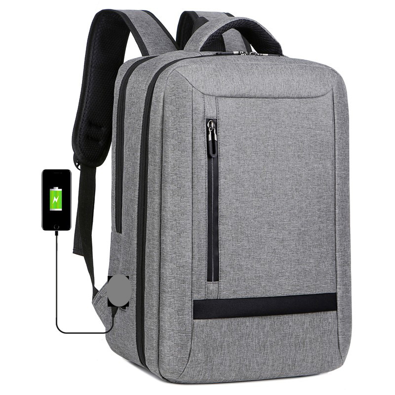 Mochila de negocios de gran capacidad para hombre, mochila USB cómoda y transpirable, mochila de nailon, mochila escolar con logotipo impreso