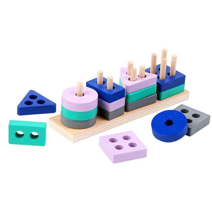 Los niños de color cognición bloques de construcción de madera niños y niñas forma Juego juguetes educativos del bebé educación temprana DESARROLLO DE INTELIGENCIA