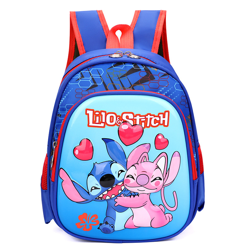 Mochila de dibujos animados Stitch de carcasa dura de 12 pulgadas al por mayor Mochila de jardín de infantes ultraligera Mochila para niños de 3-4 años