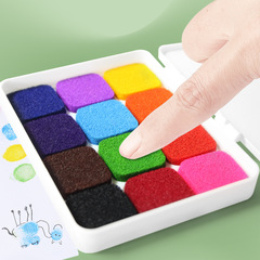 兒童創意手指畫顏料印泥套裝  幼兒園彩色塗鴉畫畫冊印台工具批發
