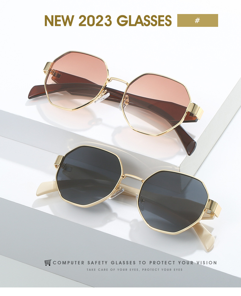 42g Weight Full Frame Glasses Structure Sunglasses Classification Basic Simple Style Geometric PC UV400 Protection Polygon Full Frame Women's Sunglasses