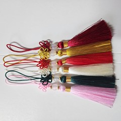 小さな中国の結び目タッセルぶら下げタッセル古代スタイルブックマークペンダントタッセルレッドゴールドペンダント中秋節スポット卸売