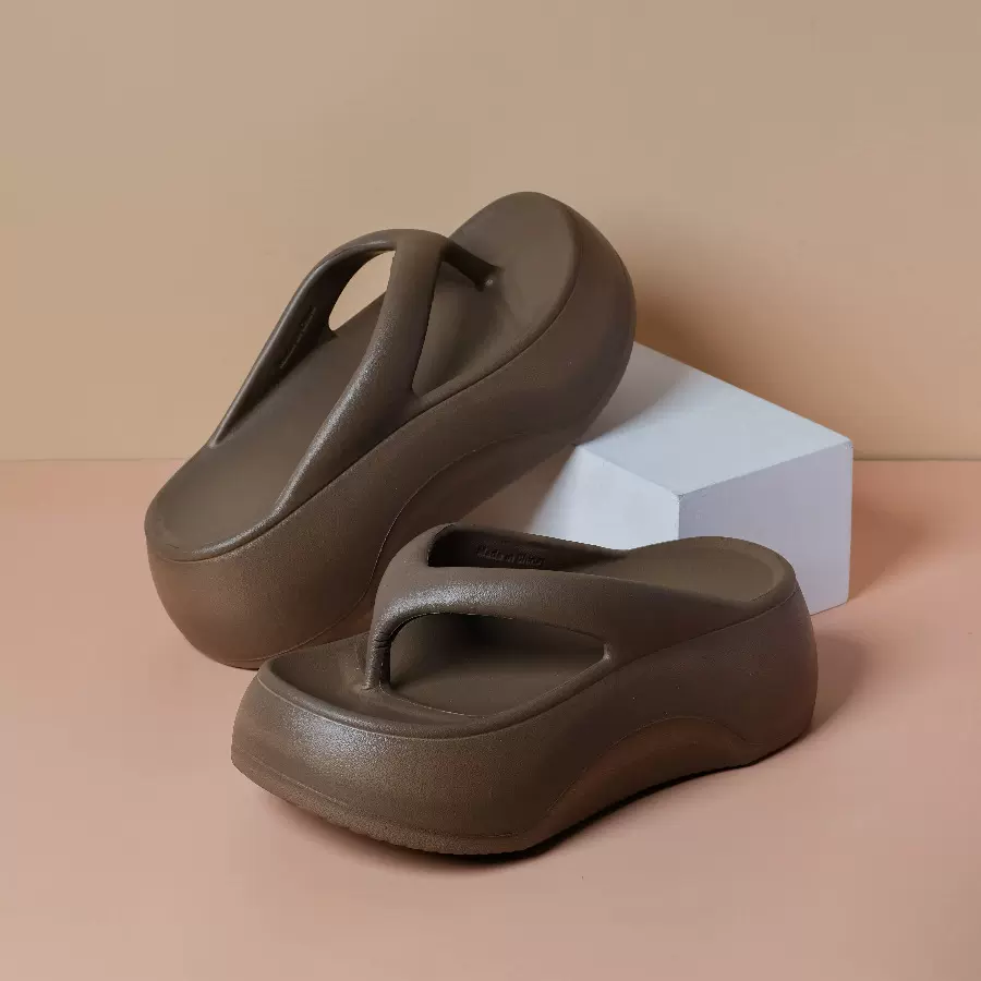 7.0CM增高松糕底人字拖女厚底夏外穿时尚辣妹防滑沙滩松糕凉拖鞋