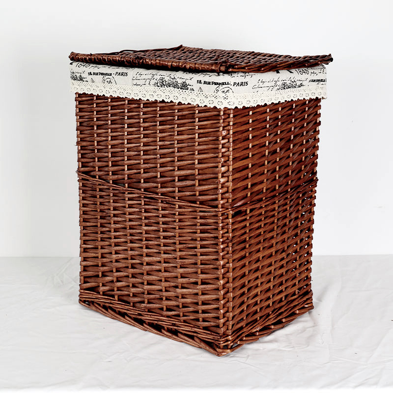 Directo de fábrica del Norte cesta de almacenamiento de Mimbre con forro de tela Hotel Casa sundries organización grande cesta de lavandería