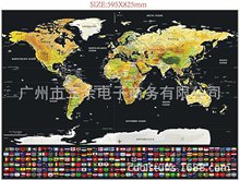 刮刮地图Scratch Map大号黑金地图世界国旗地图刮刮地图大黑金map