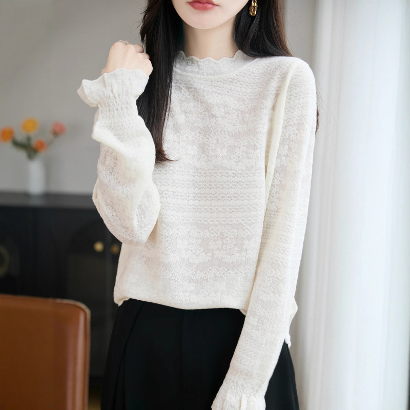 French Retro Organza Lace Collar, Worsted Wool Ladylike Knitwear, Exquisite Lace Knitwear Wholesale French Retro Organza Lace Collar, Worsted Wool Ladylike Knitwear, Exquisite Lace Knitwear Wholesale