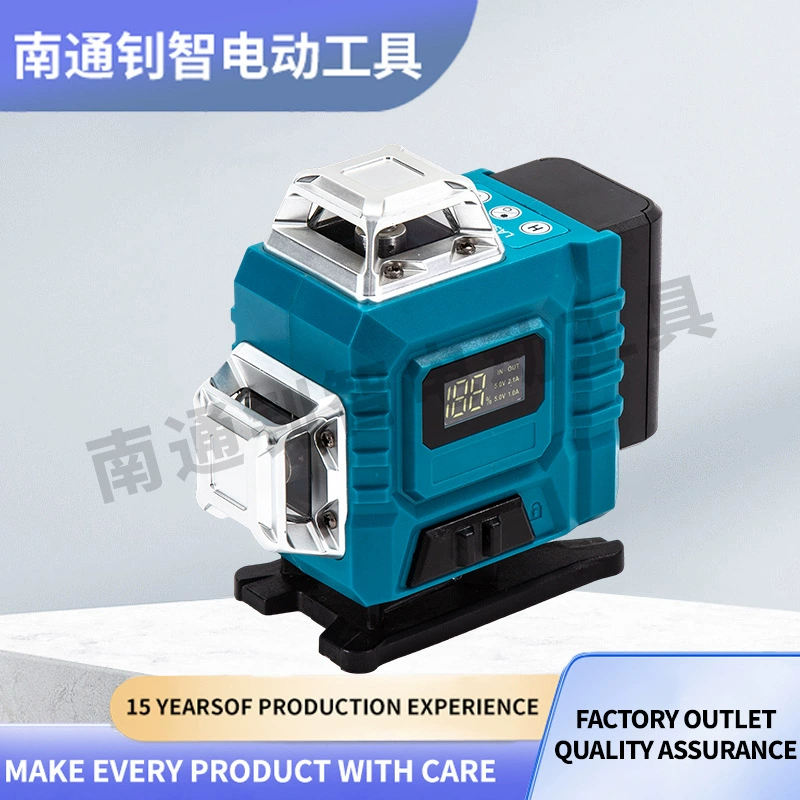 16-линейный лазерный уровень 4D с зеленым лучом, долговечный, для выравнивания полов, с автоматическим выравниванием, для стен с высокоглянцевым покрытием, способный разметить диагональные линии.