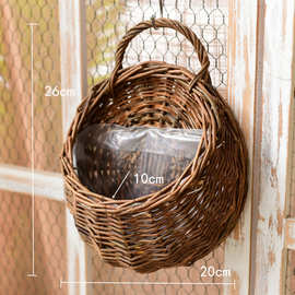 ins风田园壁挂花盆 餐厅墙面装饰花篮创意墙壁仿真植物背景墙挂件