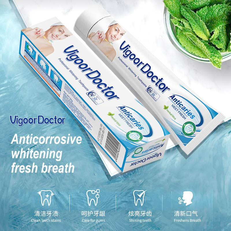 牙膏英文版减少牙渍美白薄荷清新牙膏跨境外贸批发牙膏100g|undefined