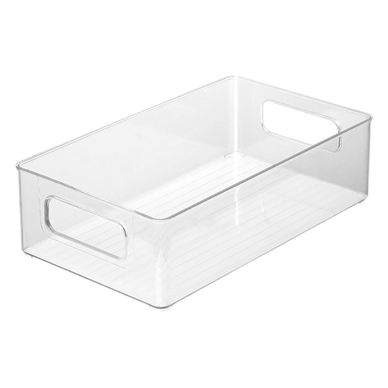 Caja de almacenamiento de cosméticos de escritorio de alto valor Bandeja de almacenamiento de acrílico transparente Caja de almacenamiento de plástico cuadrado de dormitorio