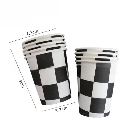 흑백 격자 종이컵*10pcs