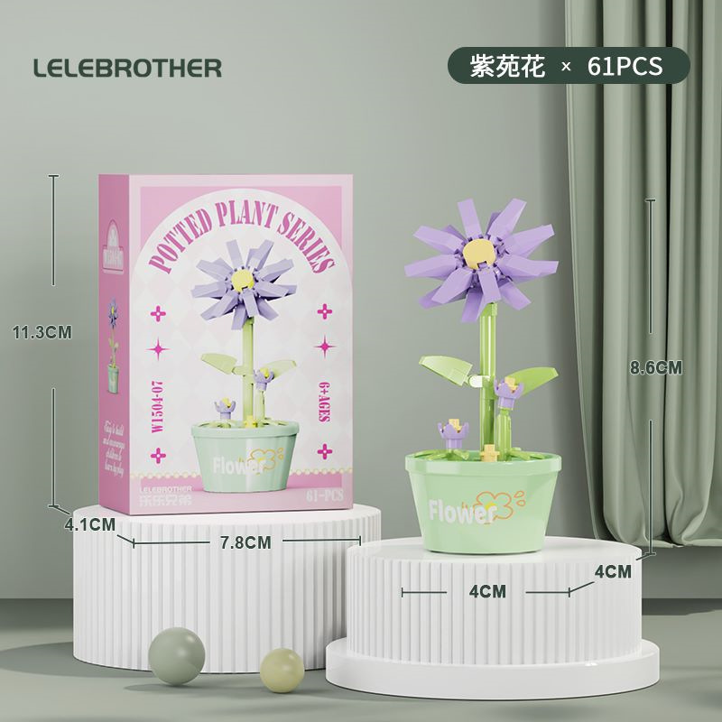Compatible con flores eternas girasoles de hibisco alta flor de maceta de montaje de bloques de construcción adornos juguetes para niños niñas