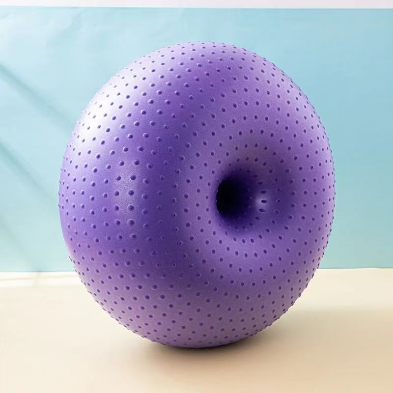 Cross-Border New Donut Home Yoga Ball Thickeneded Explosion-Proof Women's Fitness Ball Pvc Pilates Apple Ball