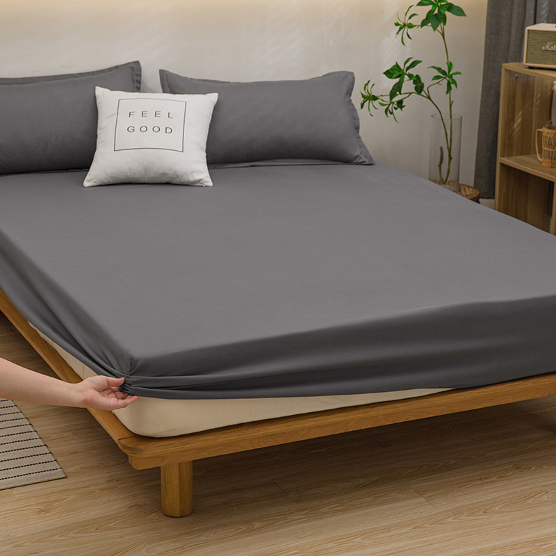 Cama de color sólido una sola pieza de algodón lavable japonés cubierta de cama a prueba de polvo todo incluido colchón cubierta de protección dormitorio doméstico moderno y simple