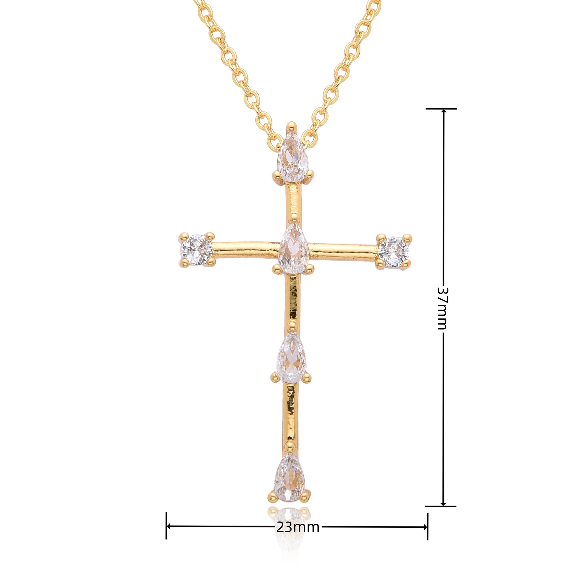 1 Piece Copper Zircon Cross Pendant display picture 1