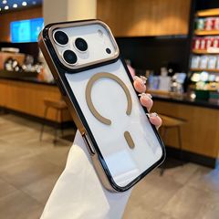 Apple iPhone17161514promax s25s24対応 電気メッキ磁気吸着式スマホケース 透明 MagSafe
