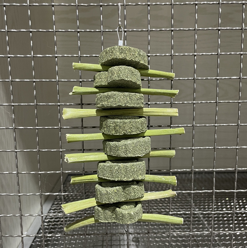 Cadena de Pastel de Hierba para Mascotas, Molar, para Conejos y Cobayas