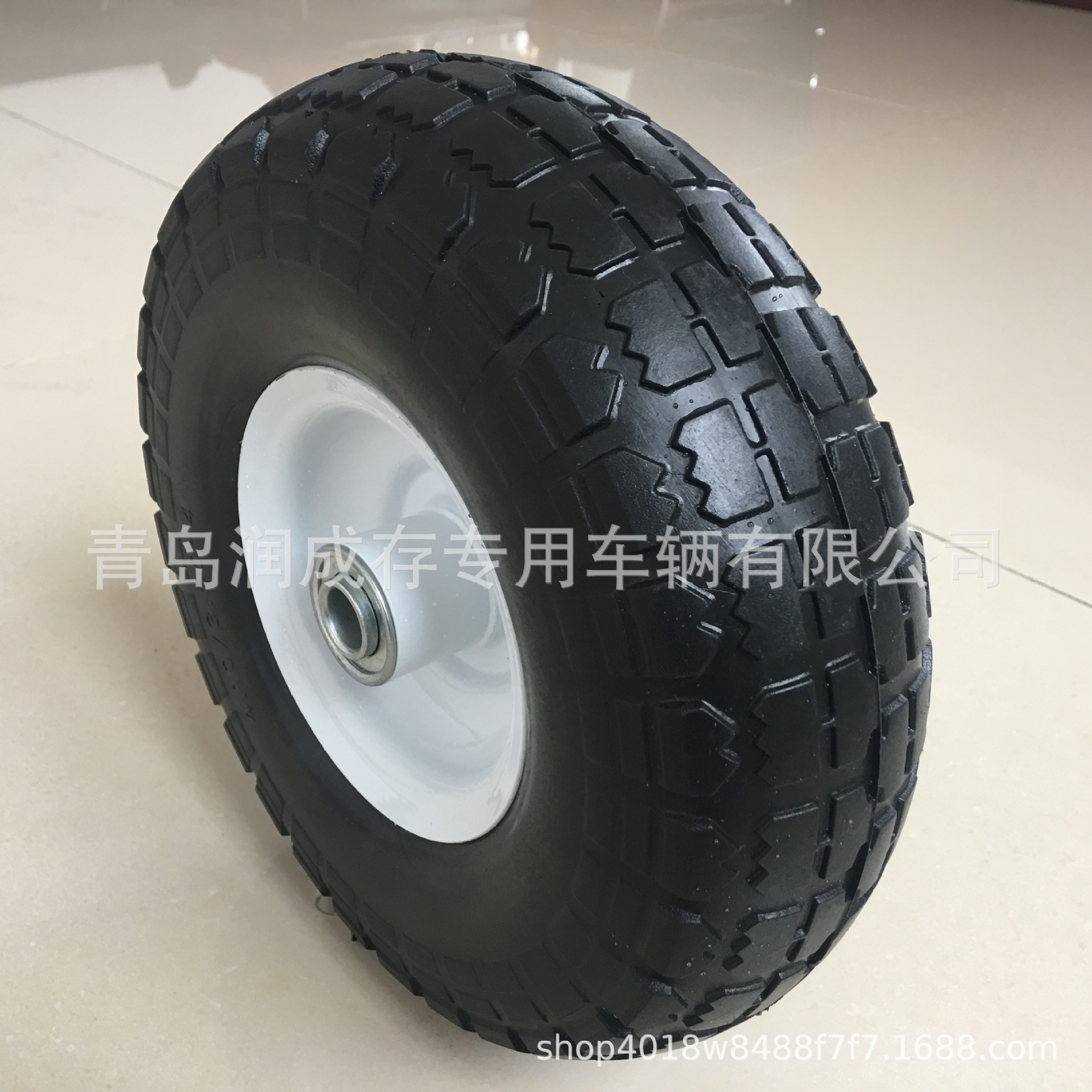 厂家直销水管车轮子10寸350-4PU发泡实心轮胎