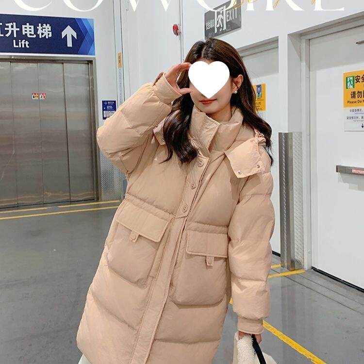 White Duck down Autumn Women's Pink Hooded down Jacket Women's Mid-Length 2025 New Winter Student Casual Manufacturer
