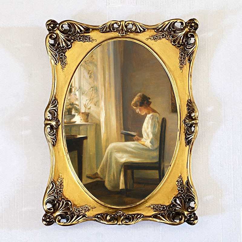 Creative European Style American Style Retro Golden Wedding Resin Photo Frame Wall Hanging Golden Resin Picture Frame Carved Photo Frame Wall Hanging