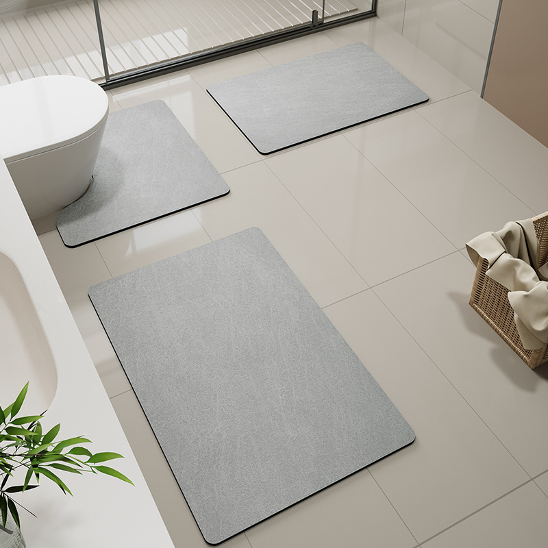Bathroom Bathroom Diatom Mud Absorbent Mat Bathroom Door Non-Slip Quick-Drying Bathroom Toilet U-Shaped Mat