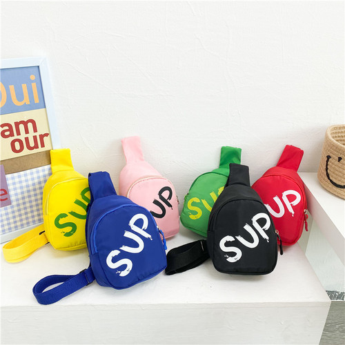 Korean version children's crossbody bag 2024 fashionable casual printed backpack small nylon sports backpack baby small shoulder bag