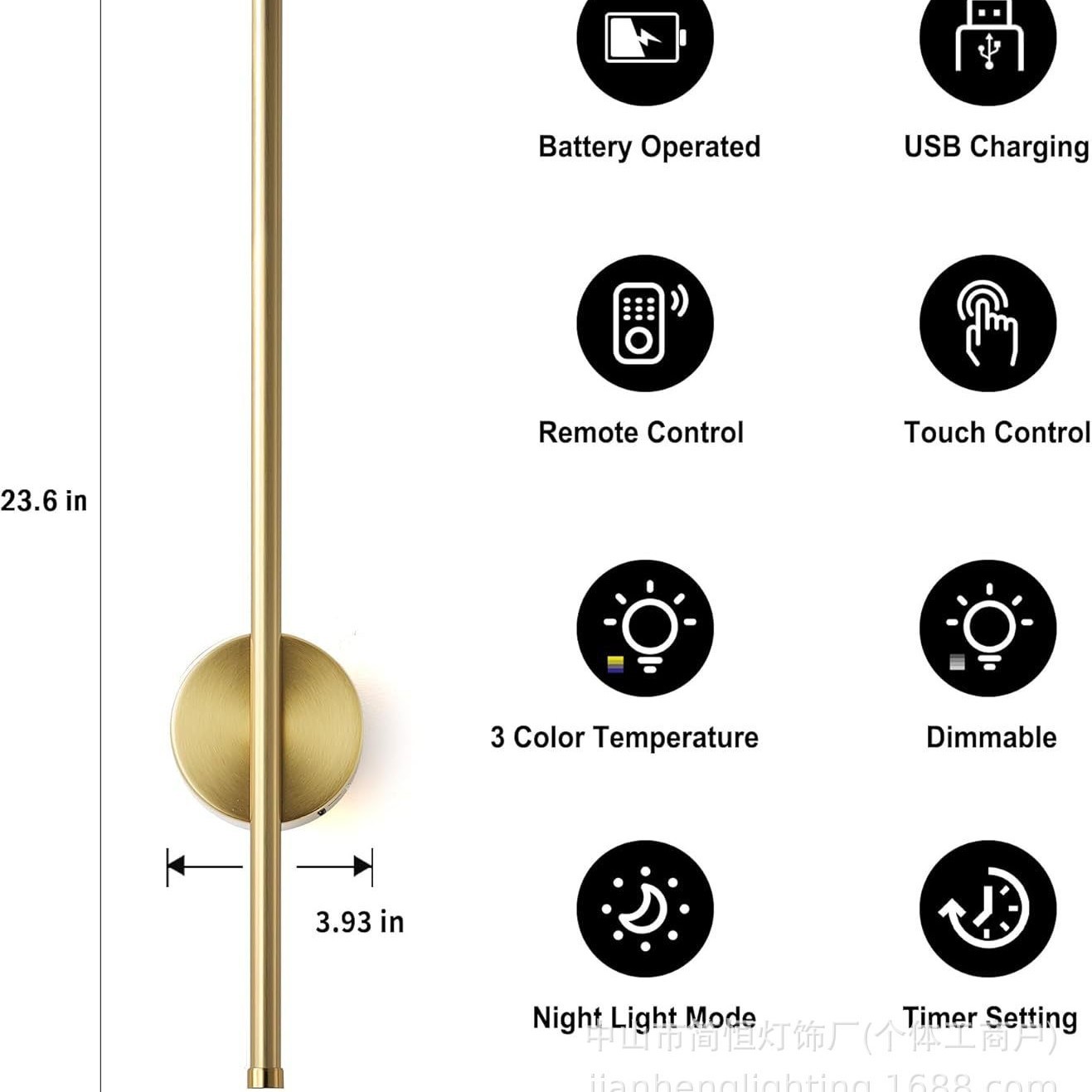 Lámpara de pared recargable sin cables inalámbrica luz de absorción inalámbrica luz de noche sin perforación dormitorio cabezal de cama luz de lectura luz de pared de lavado