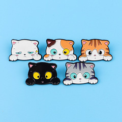 可爱猫胸针卡通金属徽章创意包包饰品勋章服装胸针个性百搭配饰