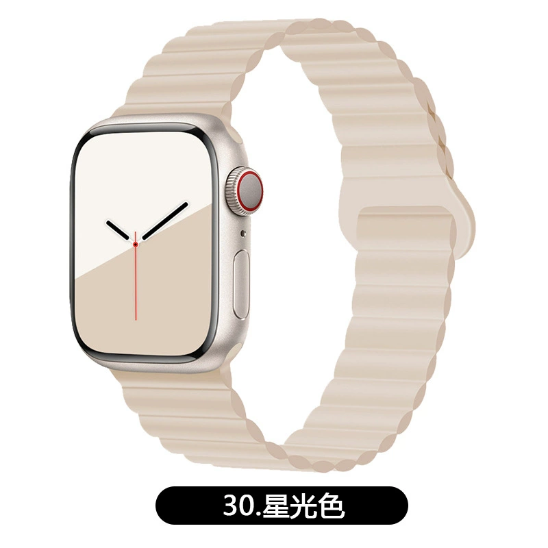 Подходит ремешок Apple Watch двухцветный магнитный силикон IWATCH1-9 поколения/SE