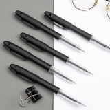 Черная матовая простая ручка-роллер, ручка для подписания договоров, оптовые продажи, 0.5мм, делается под заказ, с печатью вашего логотипа