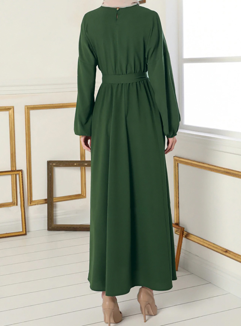 2021 Middle Eastern Women's Bat Sleeve Abaya Long Dress Muslim Arab Clothing Elegant_ecoleips.com