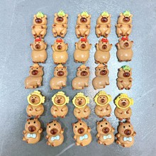 可爱咖色卡皮巴拉水豚树脂配件 diy奶油胶手机壳发夹钥匙扣冰箱贴