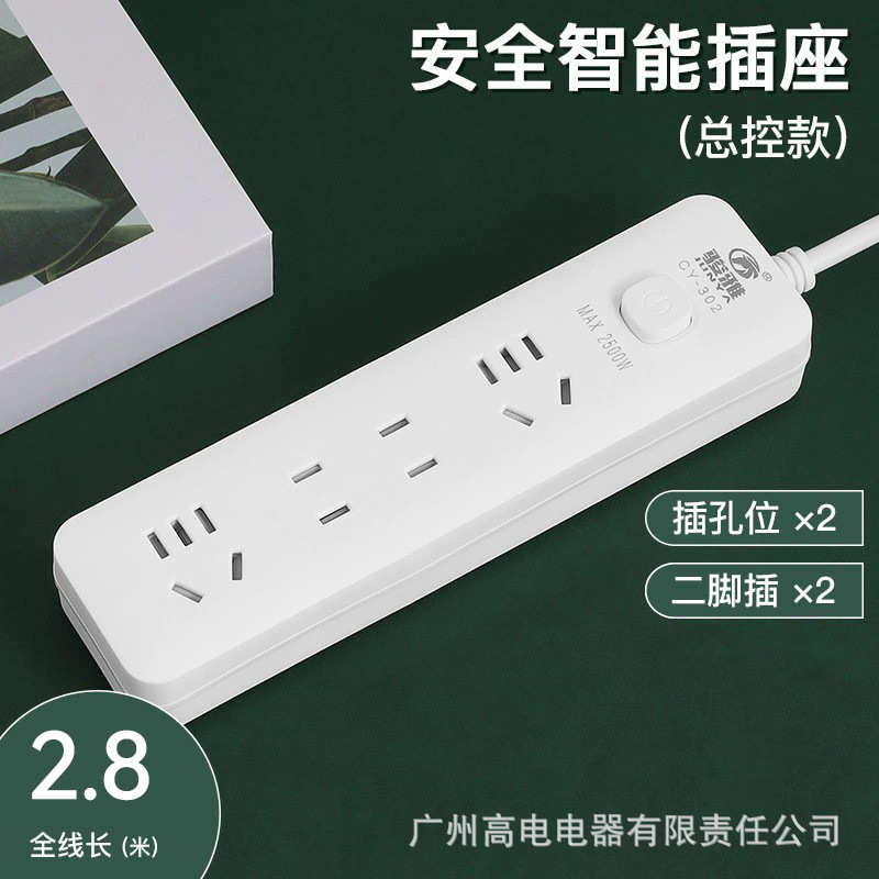 Enchufe elegante del zócalo del interruptor del USB de alta potencia con la línea tablero multifuncional poroso del zócalo del cinco-agujero del hogar enchufable