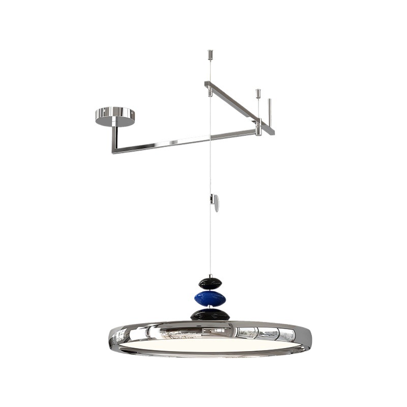 Minimalista 2025 nuevo chandelier de brazo oscilante lámpara de comedor de espectro completo de alta expresión de la antigua bolsa de disco volador lámpara de bar