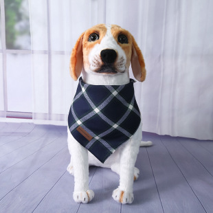 Cross-Border Cute Style Pet Saliva Towel, Cat Plaid Bib, Christmas Accessories, Small Size Dogs Dog Triangle Towel