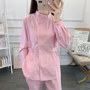 Nurse Uniform Split Suit Short-Sleeved Female White Coat Pharmacy Beauty Salon Doctor Uniform Work Clothes Thin Maternity Nurse Uniform