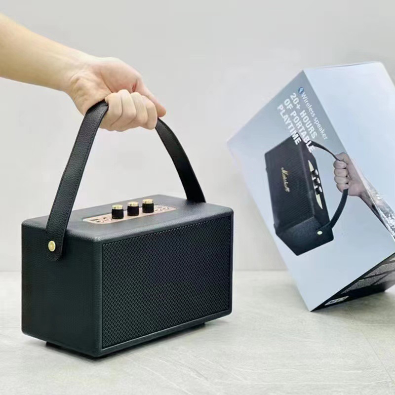Huaqiangbei Hot-Selling Desktop Rock Retro Audio Wooden Box M13 Bluetooth Speaker with High Power Subwoofer