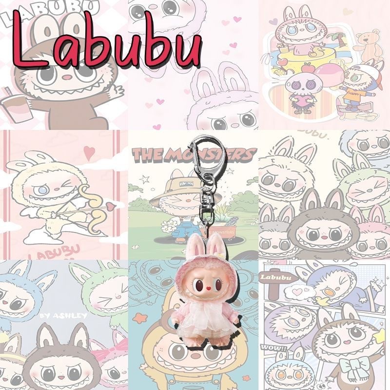 Labubu キーホルダーペンダントかわいいカップルギフト装飾品アクリルラブブエルフ漫画バッグペンダント|undefined