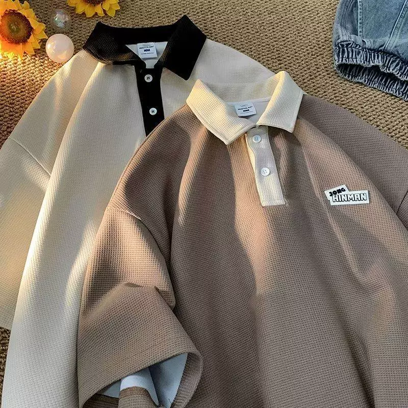 Поло летнего дизайна Tide, с коротким рукавом, oversize, тренд сезона
