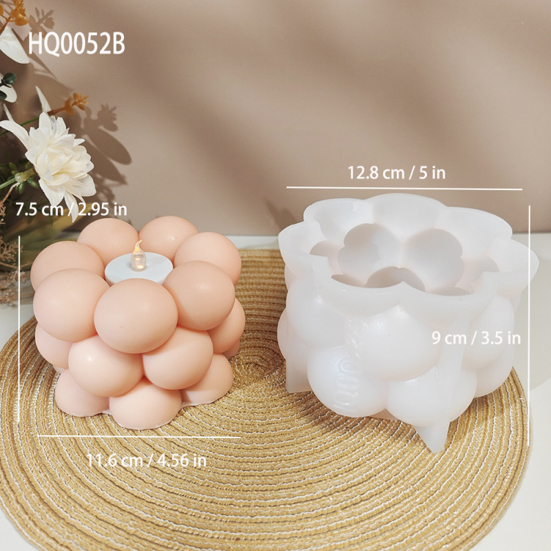 全铭祥 大型泡泡茶蜡底座硅胶模具 diy圣诞节泡泡竖条纹装饰蜡烛|undefined
