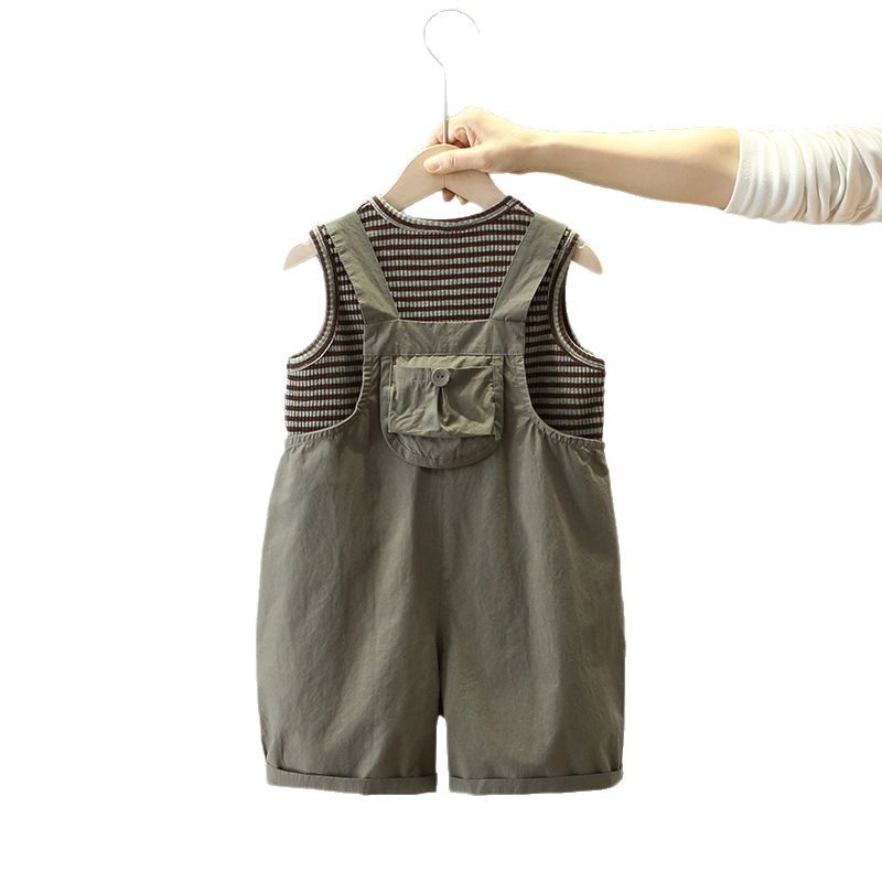 7862 Traje de verano para niños 2025 nuevos monos para niños de dos piezas ropa casual de moda de verano para bebés