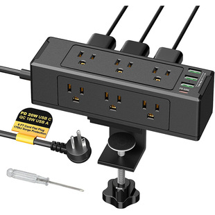 US Standard 9 Power Desktop Sockets Office Desk US Standard usb Multifunctional Socket 20W Fast Charging Clip Table Socket