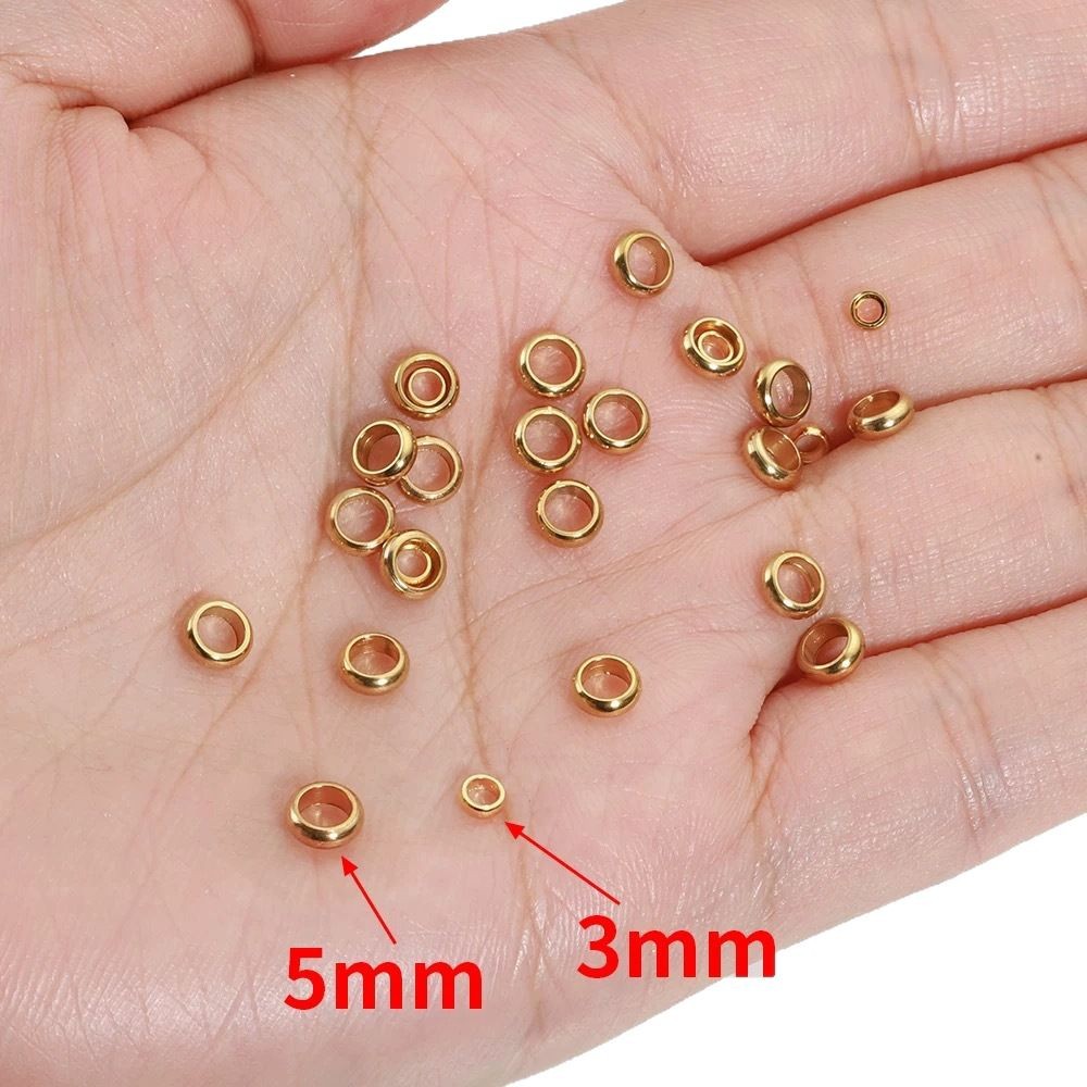 100 PCS/Package Quantity 100 PCS/Package Stainless Steel Round Spacer Bars DIY Ornament Accessories