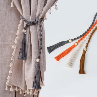 Tassel Curtain Strap Bohemian Hanging Edge Living Room Bedroom Curtain Lace Lanyard Hand-woven Curtain Buckle